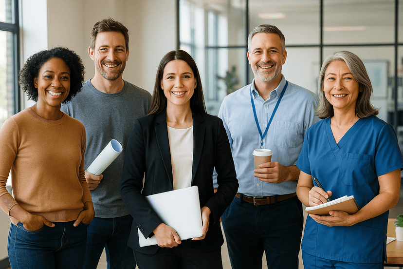 Zufriedene MovWing Nutzer im Büroalltag